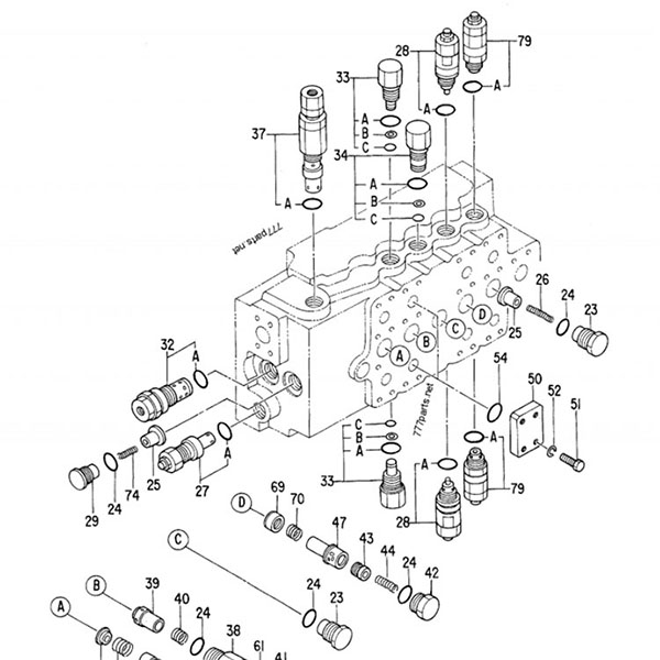 Hitachi EX300-2 hydraulinen ohjausventtiili 4314749